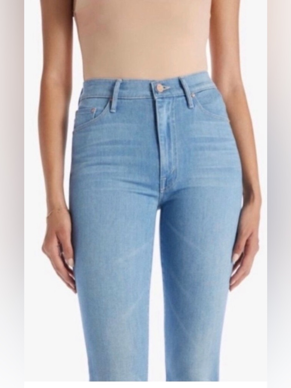 MOTHER Women's Light Blue High-Rise Boot Cut Jeans